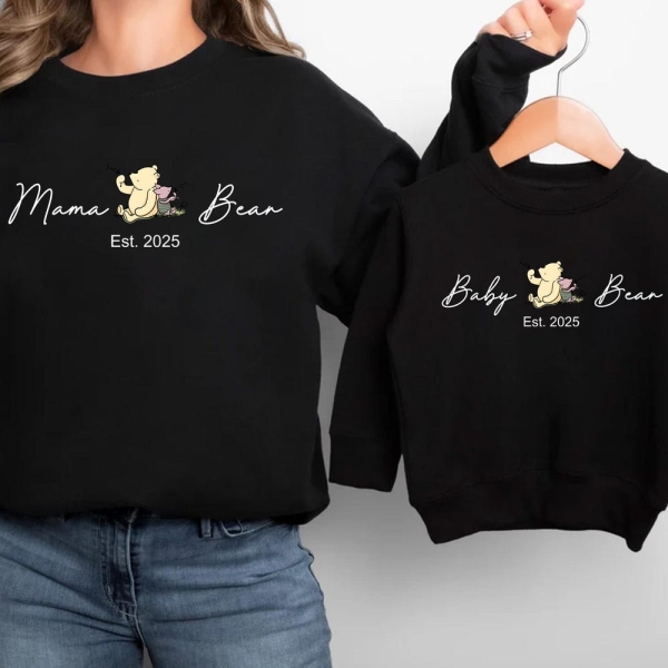 Personalized Mama and Mini Sweatshirts – Custom Mother and Child Matching Outfits, New Baby Gift, Cute Twinning Apparel, Mom and Me Sweaters