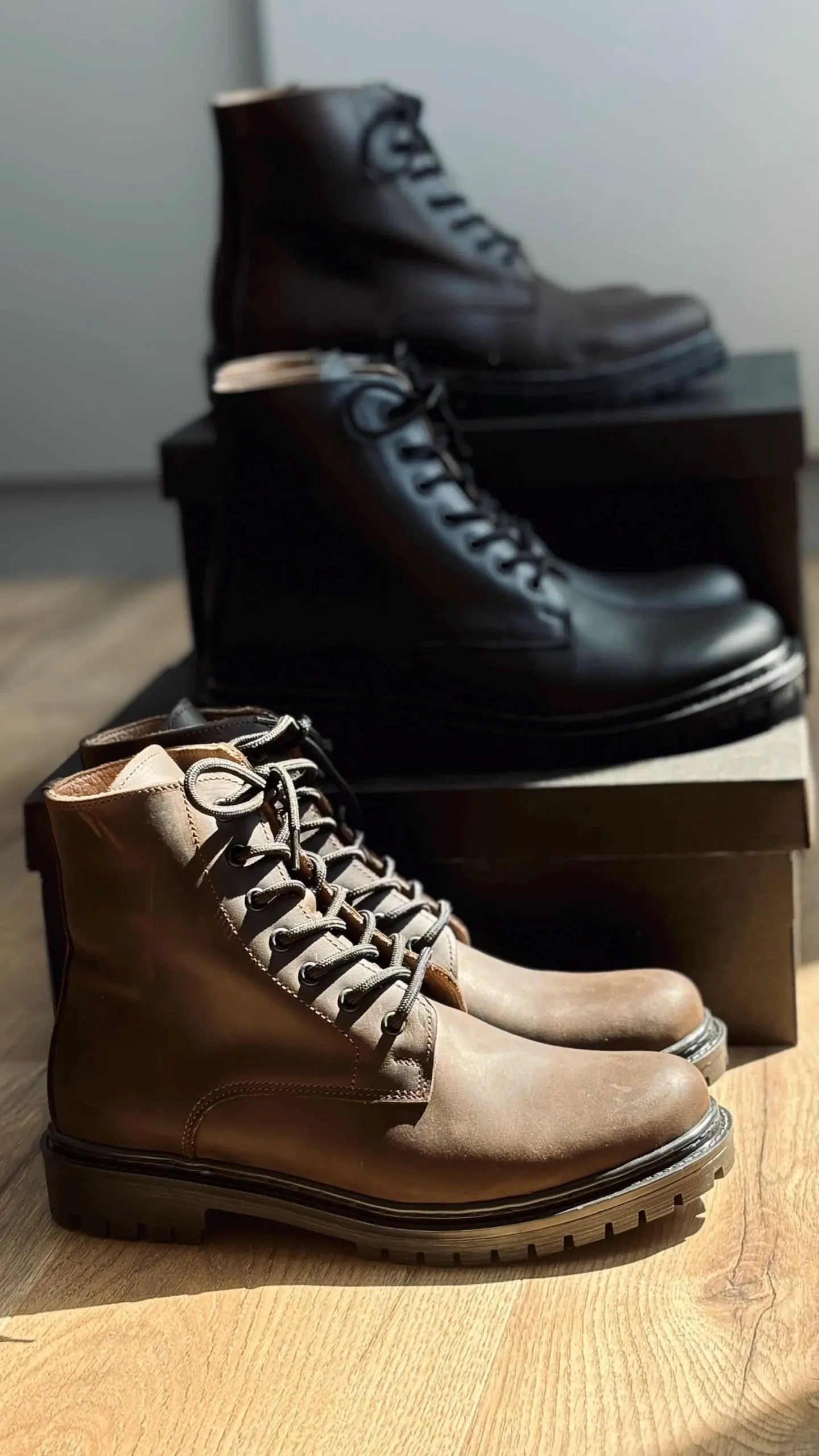 Men S Brown Crazy Horse Leather Combat Boots